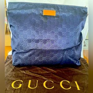 NWOT GUCCI Navy Blue Crossbody Women’s Canvas & Leather bag